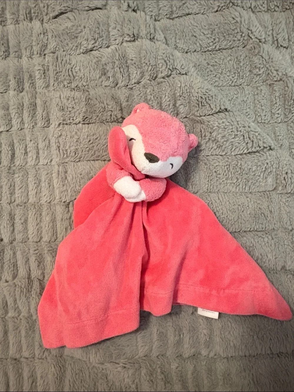 Carter's Coral Pink Fox Lovey Security Blanket
